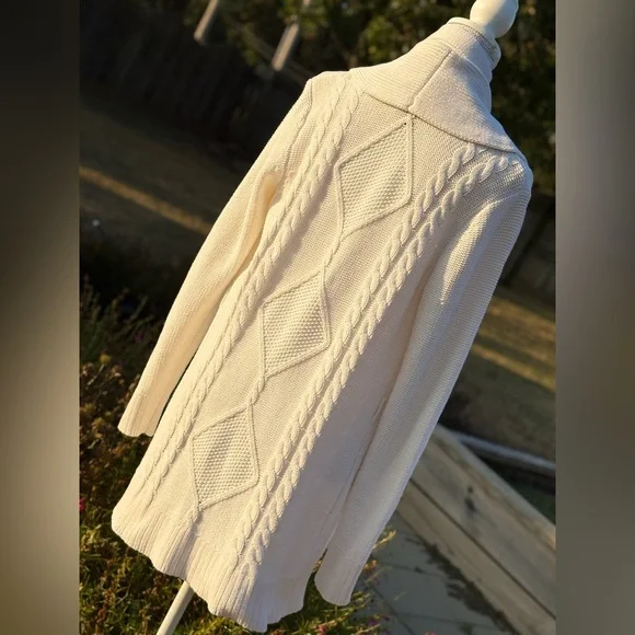 Old Navy Vintage LG Longline Cableknit Belted Cardigan - Picture 2 of 5